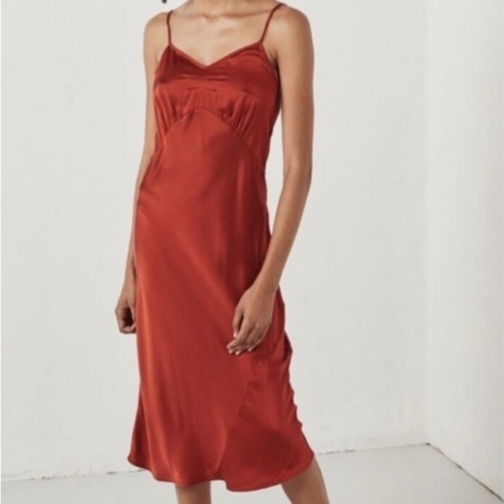 Spell & the Gypsy Midi Silk Slip Dress in Copper
